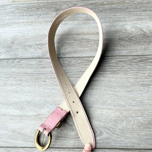 Willow Ridge Pink Suede Embossed Genuine Leather Belt - Picture 8 of 16